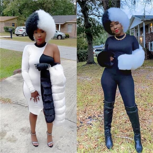 BRAND NEW Wig Black and White Wig - Picture 6 of 8